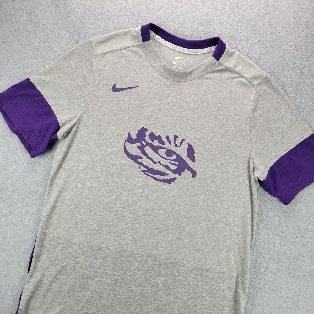 Nike LSU Tigers SS Player Football Training‎ Shirt Men's Large Gray CI4545